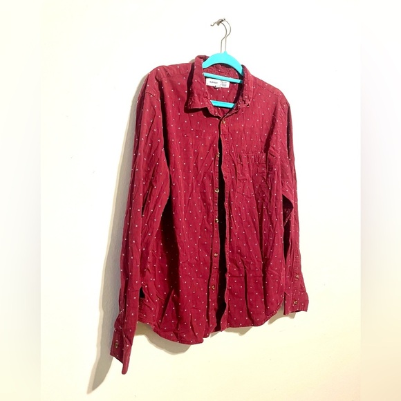 OLD NAVY Y2K Burgandy Button Down Collared Shirt Women's Size XL cabincore - Picture 3 of 7